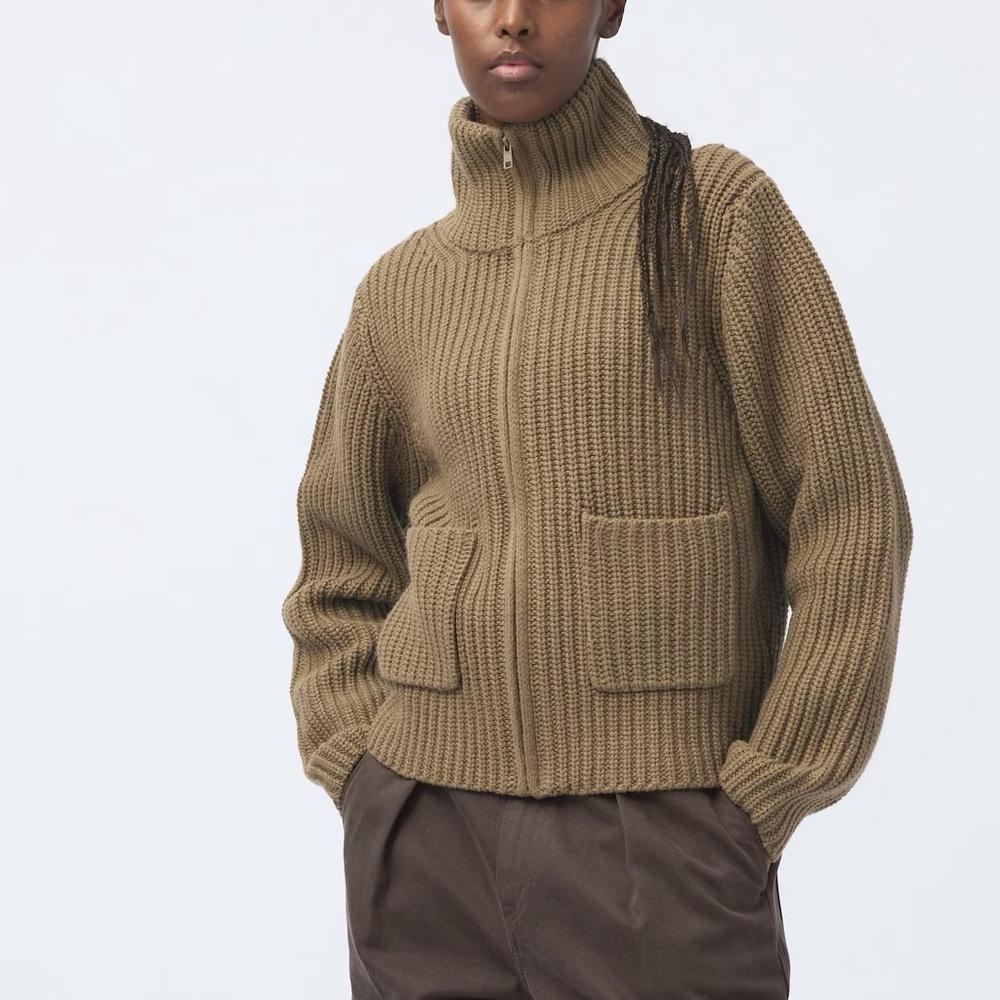 Lemaire zip up knitted lambswool blend Uniqlo jacket - Picture 2 of 13